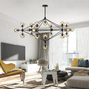 Axyaa Glass Chandelier: Industrial Retro Loft Living Room Lighting Fixtures