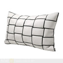 Axyaa Luxury Woven PU Leather Waist Pillow for Living Room Sofa, Soft Waist Cushion