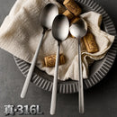 Axyaa Stainless Steel Long Handle Dessert Eating Spoon Oval Tableware