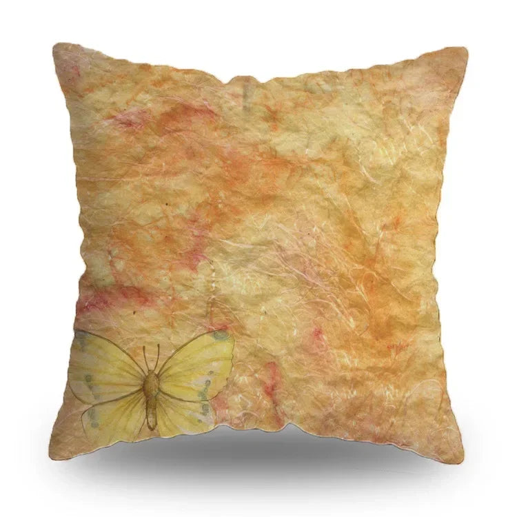 Axyaa Retro Butterfly Pattern Pillowcase 45x45cm Decorative Cushion Cover