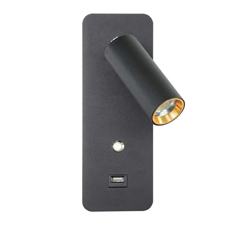 Axyaa LED Wall Lights With Switch and USB Interface - Modern White/Black Wall Lamps