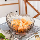 Axyaa Brown Hammer Patterned Glass Salad Bowl Large Fruit Plate