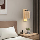 Axyaa Natural Stone Wood Sconce LED Wall Lights with Switch