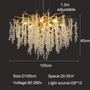 Axyaa Modern Luxury Crystal Chandelier LED Pendant Lamp for Home Decor