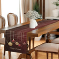 Axyaa Christmas Table Runner Decor - Balls and Stars Design