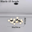 Axyaa Black Gold Chandelier with Double Glass Lampshade for Elegant Lighting
