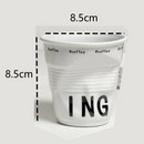 Axyaa French Pleated Ceramic Coffee Mug White Irregular Design Milk Cup
