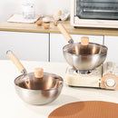Axyaa Stainless Steel Small Wok Frying Pan for Induction Cooker and Gas Stove