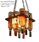 Axyaa Rust Metal Wine Bottle Chandelier for Home Decor & Restaurant Lighting