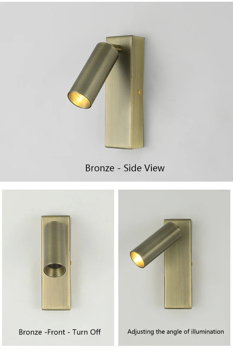 Axyaa Modern Rotatable LED Wall Sconce Lamp for Bedroom Bedside Hotel