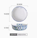 Axyaa 8-inch Baking Bowl Double Ear Tableware Oven Microwave Rice Baking Salad Tray