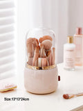 Makeup Brushes Holder Organizer by Axyaa - Rotating Desktop Storage Box for Cosmetics