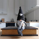Axyaa Knitted Faceless Gnome Doll with Coffee, Table Holiday Decor, Plush Hanging Leg Doll