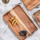 Axyaa Acacia Wood Coffee Tray Rectangular Plate for Snacks and Desserts