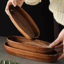 Axyaa Boat-shaped Acacia Wood Snack Plate - Household Wooden Tableware