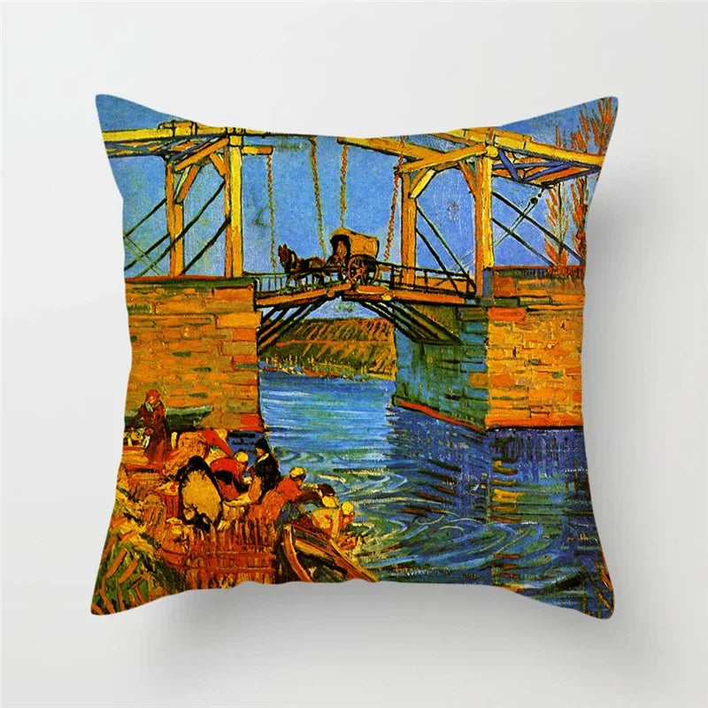 Axyaa Van Gogh Mandala Floral Throw Pillow Cover for Home Decor