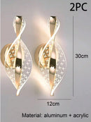 Axyaa Modern Acrylic Gold/Black LED Wall Sconce for Home Decor & Interior Lighting.