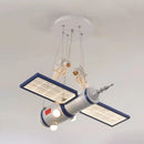 Nordic Space Satellite Astronaut Chandelier LED Pendant Light for Children's Room.