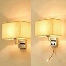Axyaa LED Wall Lamp with Switch - Nordic Style Fabric Reading Light for Home Decor