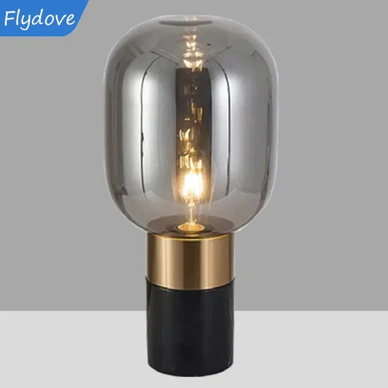 Axyaa Nordic Marble LED Desk Lamp for Living Room Study Creative Table Decor