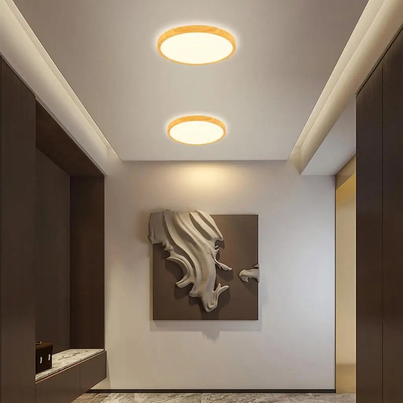 Axya Wood LED Ceiling Lamp: Modern Nordic Lighting Fixture for Living Room & Bedroom