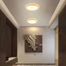 Axyaa Modern Wood LED Ceiling Lamp for Living Room, Nordic Round Indoor Lighting