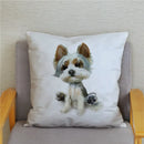 Axyaa Cute Schnauzer Print Pillowcase Cover