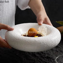 Axya Ceramic Dinner Plate Set, Unique Texture, Thick Soup & Dessert Plates
