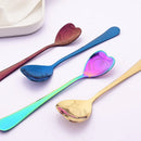 Axyaa Rose Gold Heart Shape Coffee Spoons Set Stainless Steel Kitchen Accessories