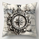 Nautical Sailing Pillowcase Set, 4pcs, Axyaa Brand, 17.7"*17.7", Home Decoration