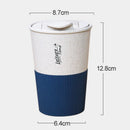 Axyaa Wheat Straw Coffee Cup with Cover - Durable Reusable Portable Drinking Mug