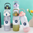 Axyaa 2000ML Sports Water Bottle with Straw, Handle, Portable Gym Drinkware