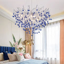 Axyaa Pink Crystal Chandelier Raindrop Pendant Light for Modern Home Decor