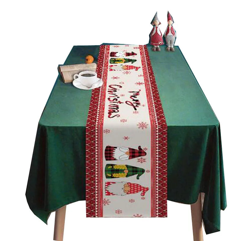 Axyaa Christmas Gnome Table Runner - Festive Home Party Decor