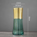 Axyaa Gold Metal Glass Vase - Round Flower Arrangement Home Decor