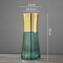 Axyaa Gold Metal Glass Vase - Round Flower Arrangement Home Decor