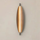 Axyaa Minimalist Peach Wood LED Wall Lamp for Homestay Bedroom and Living Room