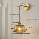Axyaa Amber Vintage LED Wall Light Up Down Rotate Pull Chain Switch Bedside Lamp