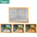 Axyaa LED Art Picture Table Light with Wood Frame Wall Decor Lamp