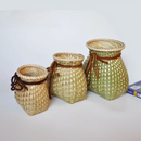 Axyaa Round Bamboo Woven Baskets: Decorative Lightweight Rattan Home Wedding Supplies