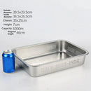 Axyaa Stainless Steel Rectangular Food Storage Tray with Drain, Ideal for Baking and Serving