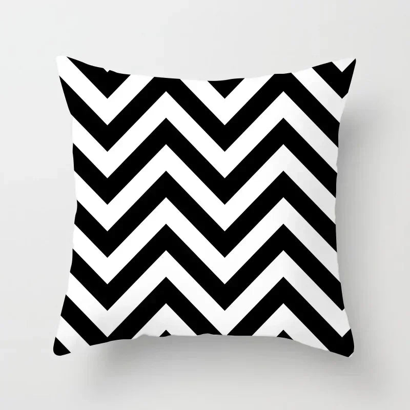 Geometric Black Yellow Cushion Covers - Axyaa Modern 18" Throw Pillow Case