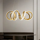 Axyaa Gold Twisted Ring LED Pendant Chandeliers for Home Decor Lighting
