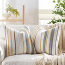 Axyaa Chenille Stripe Jacquard Pillowcase Cushion Cover for Home Sofa Decor