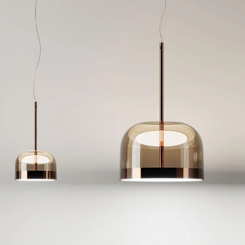 Axyaa Modern Glass Pendant Lamp LED Hanging Light for Dining Room & Bedroom