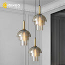 Axyaa Glass Champagne Chandelier Pendant Lamp for Home Decor