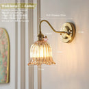 Axyaa Retro Floral Glass Wall Lamp: Modern Nordic Wall Sconce for Bedroom LED Lighting