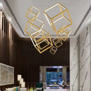 Axyaa Cube LED Pendant Chandeliers for Modern Living Room, Kitchen Island, and Stair Loft
