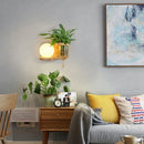 Axyaa Green Plant Wall Lamp with Pull Switch - Indoor Wood Sconces