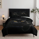 Axyaa 3D Black Cat Print Duvet Cover Set - Soft Fashion Bedding